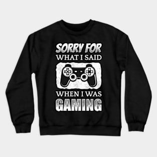 Sorry For What I Said When I Was Gaming Crewneck Sweatshirt